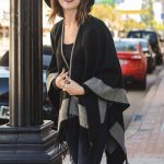 Color Block Reversible Poncho - Black, Navy | Poncho outfit .
