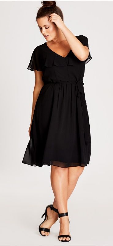Plus Size Ruffle Dress - Plus Size Party Dress - Plus Size Black .