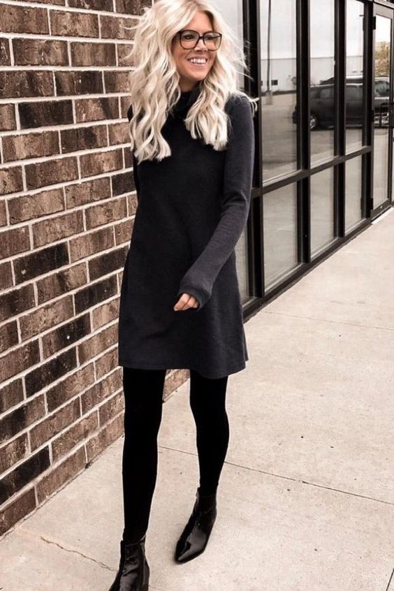 Black Sweater Dress Outfit
  Ideas for Women