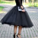 Black Grenadine Pleated High Waisted Tulle Tutu Homecoming Party .