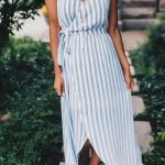 Blue and white striped dress | Wedding guest dress summer, Fashion .