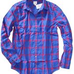 J. Crew Factory - Women's Boy Fit - Plaid Patterned Flannel Shirt .