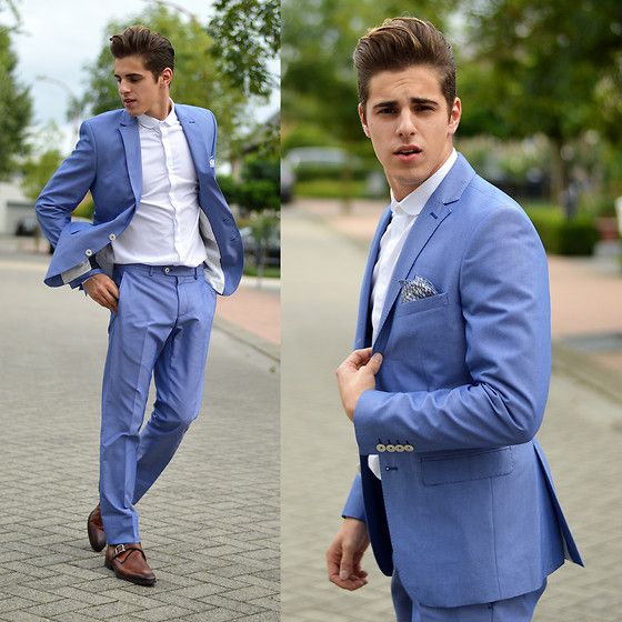 Formal Dress Clothes Ideas for Men | Blue suit men, Mens fashion .