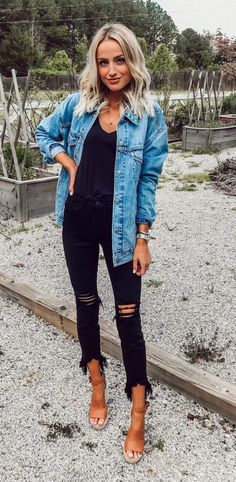 223 Best Denim jacket outfit images in 2020 | Fashion, Casual .