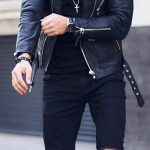 blue leather jacket outfit - Google Search | Leather jacket men sty