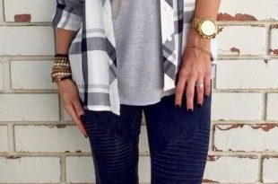 Blue jeans plaid shirt | Casual fall outfits, Fashion, Cute outfi