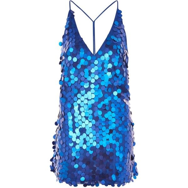 Finn Sequin Slip Mini Dress by Motel ($65) ❤ liked on Polyvore .
