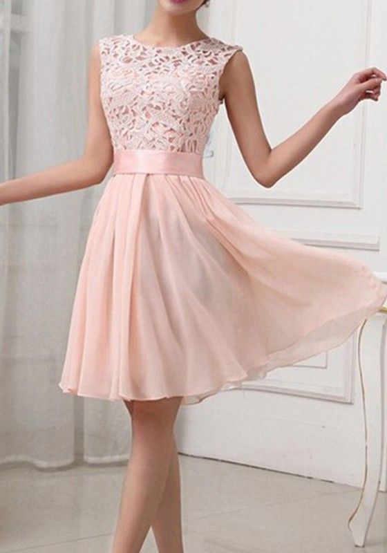 Light Pink Patchwork Lace Hollow-out Bandage Bodycon Sexy Prom .
