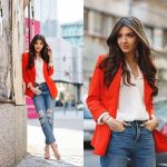 red blazer with boyfriend jeans outfit – Just Trendy Gir