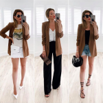 3 ways to wear a brown blazer, fashion blogger outfit ideas .