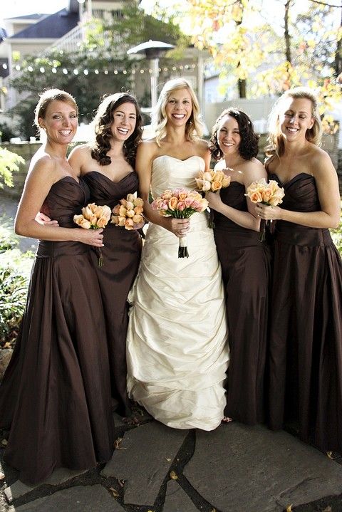 Brown Bridesmaid Dress Wedding Outfit
  Ideas