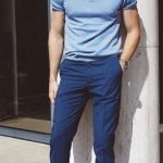 parkeryorksmith - with a summer outfit idea with a light blue polo .