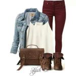 Burgandy jeans | Fall fashion leggings, Burgandy outfits, Burgundy .