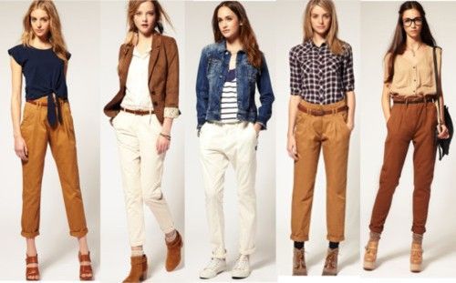 chinos for women - Google Search More | Brown pants outfit, Khaki .