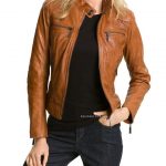 Handmade women brown leather jacket womens leather by Besteshop .