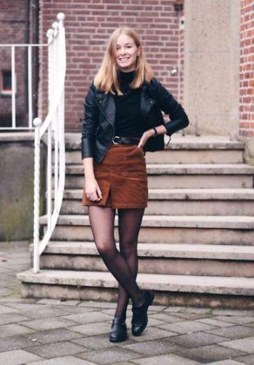 Skirt Corduroy Outfit Winter Tights 51 Trendy Ideas #skirt | Skirt .