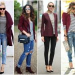 Outfit Planning: Burgundy Jacket 4 Ways in 2020 | Blazer outfits .