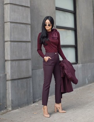 How to Wear a Burgundy Coat For Women (173 looks & outfits .