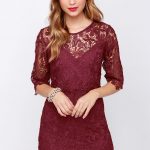 Department of Floristry Burgundy Floral Lace Dress- I love the .