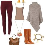 Burgundy leggings | HOWTOWEAR Fashi