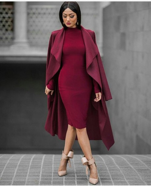 Burgundy Dress Outfit – Fashion dress