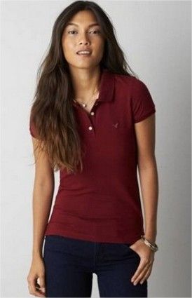 Burgundy Polo Shirt Outfit
  Ideas for  Women