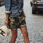 Camo shorts, denim jacket | Hair and beauty in 2019 | Fashion, How .