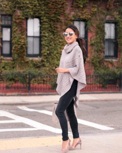 Fall wardrobe staple: the poncho sweater (4 options for petites .