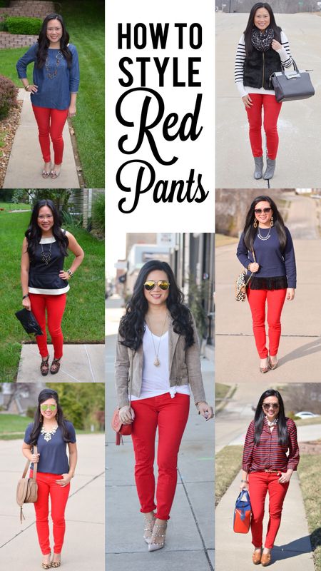 How to style red pants (With images) | Red pants outfit, Red pants .