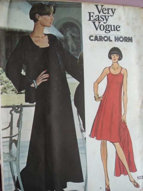 70s COCKTAIL DRESS, JACKET PATTERN VOGUE 1031 CAROL HORN | Vintage .
