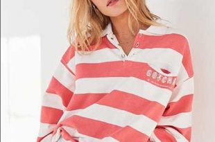 Gotcha For UO Striped Collared Sweatshirt from Urban Outfitters .