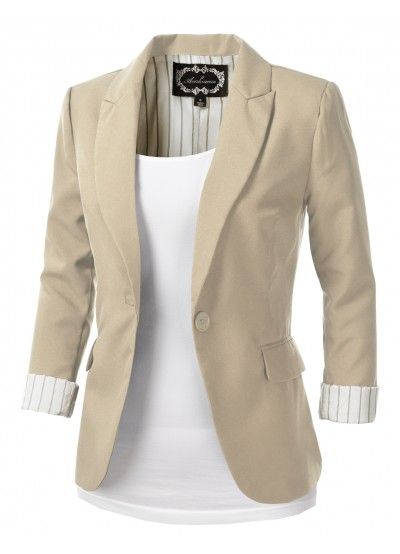 Womens Khaki Tailored Blazer - love this - too bad they're out of .