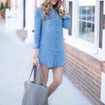 100+ How To Wear Denim Dresses Ideas 61 | White sneakers outfit .