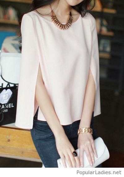 Cape top and jeans | Chiffon blouse long sleeve, Fashion, Chiffon .