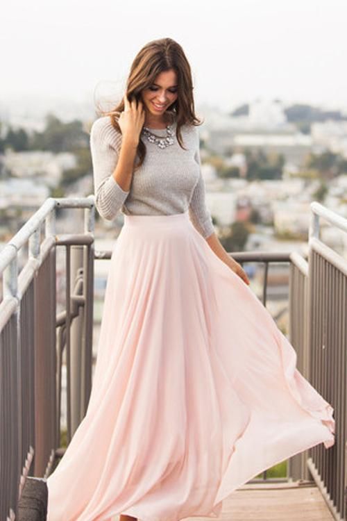 Pink maxi skirt image by joyce weitzberg on *~*Beautiful Changing .
