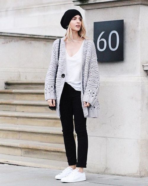 chunky knit gray cardigan outfit – Just Trendy Gir