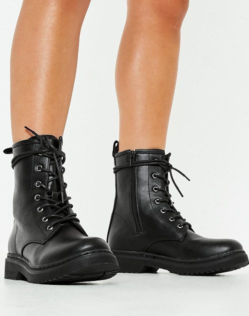 Black Lace Up Combat Boots for Women - Once again the military .