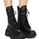 PRADA | Chunky outsole leather combat boots | Women | Lane Crawfo