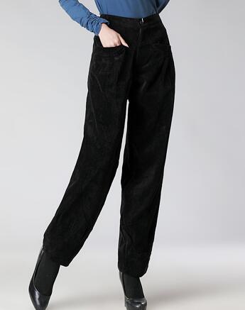 Corduroy pants for women plus size high waist loose casual harem .