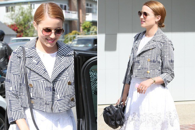 Obsessed: Dianna Agron's Cute Cropped Jacket - Outfit Ideas - Living