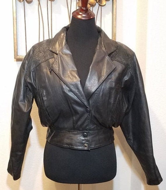 Byrnes & Baker Leather Jacket Vintage Cropped Leather Coat | Et