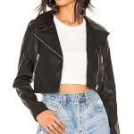 by the way. Kenny Faux Leather Cropped Moto Jacket in Black | REVOL