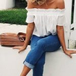 Off the shoulder top. | Fashion, Summer outfits, Popular outfi