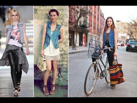 Denim vest outfit ideas inspiration - YouTu