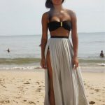 Helena Contrast Waistband Jersey Maxi Skirt at boohoo.com | Beach .