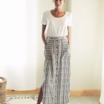 Striped maxi skirt with buttons down the front | Ropa, Moda estilo .