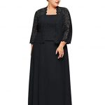 Alicepub Plus Size Mother of The Bride Dress with Jacket Long .