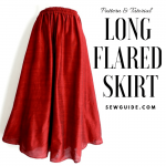 Make a long flared skirt {Free Size} Sewing Pattern & Tutorial .