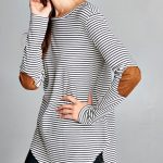 Elbow Patch Striped Long Sleeve Tee | Fashion, Striped long sleeve .