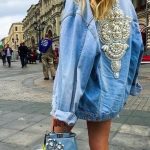 fashion blogger, street style, embroidered denim, denim jacket .